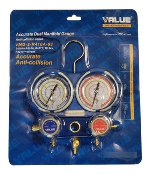 Manifold R410a R22 Value Vmg-2 Con Mangueras 1,5 Mts Blister