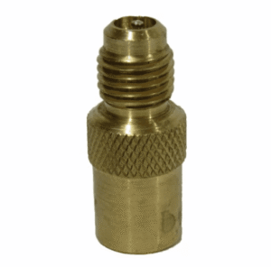Válvula Adaptadora con Óvulo para Carga de R410A – 1/4" FM x 5/16" FH