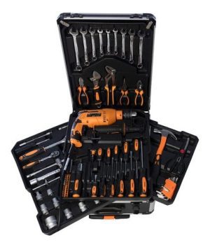 Maletin Aluminio Y Plastico 106 Pzas + Taladro 710w Lusqtoff