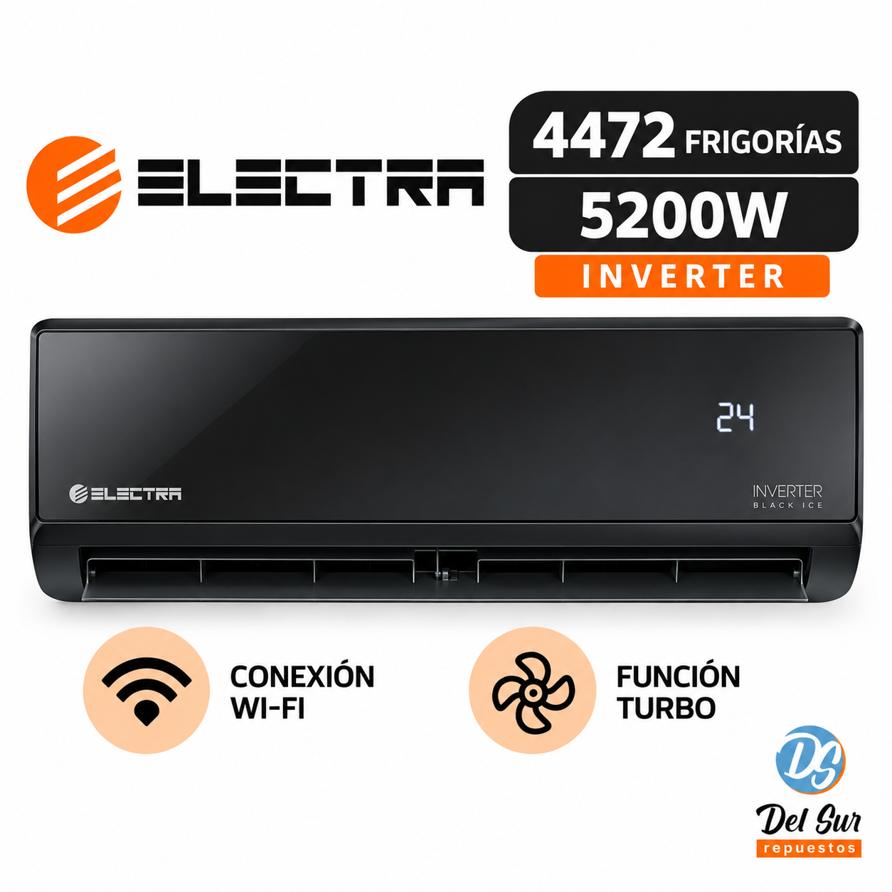 Aire Acondicionado Split Electra Black Ice Inverter 4472 Frigorías