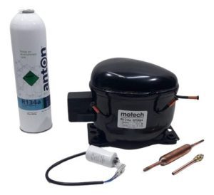 Motor Compresor Motech 1/3 Hp + Gas 134 + Valvula + Filtro