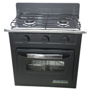Anafe Cocina 2 Hornallas C/ Horno Bram Metal G/e Color Negro