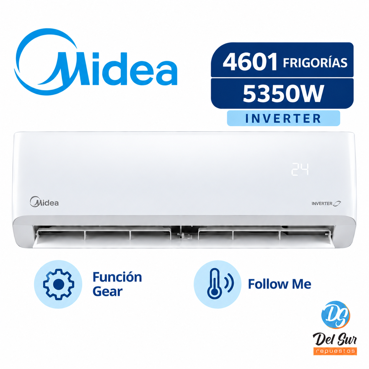 Aire Acondicionado Split Midea Inverter 4601 Frigorías