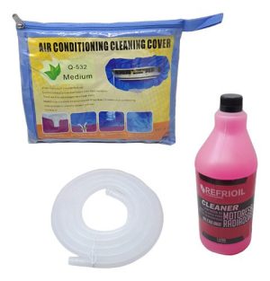 Funda Limpieza De Aire Acondicionado Split Q-532 + Limpiador Azul