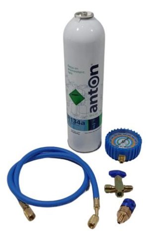Kit para carga de gas Aire Acondicionado P/auto R134 + Acople, Gas, Manguera