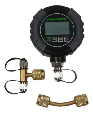 Vacuometro Digital Evertech C/ Adaptadores Negro
