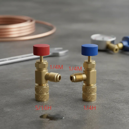 Kit Valvulas Llaves De Acceso para Carga Aire Acondicionado Split R22 1/4 + R410 5/16 - Imagen 4