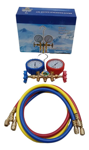 Manifold Dual R22 R410 R404 R134 Mangueras 90cm Y Visor - Imagen 2