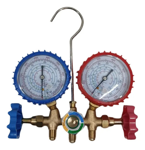 Manifold Dual R22 R410 R404 R134 Mangueras 90cm Y Visor - Imagen 3