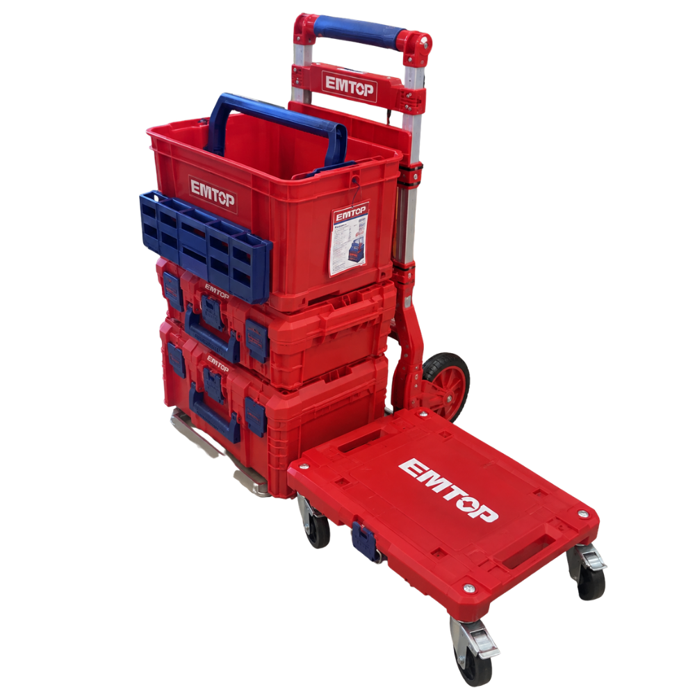 Carro plegable con Sistema Modular Portaherramientas EMTOP soporta 130 kg