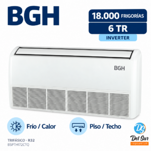 Aire Acondicionado Piso Techo BGH Inverter 18.000 Frigorías · 6 TR #BSPTHI72CTQ