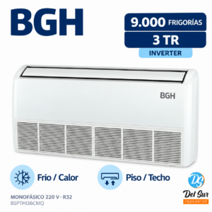 Aire Acondicionado Piso Techo BGH Inverter 9.000 Frigorías · 3 TR #BSPTHI36CMQ